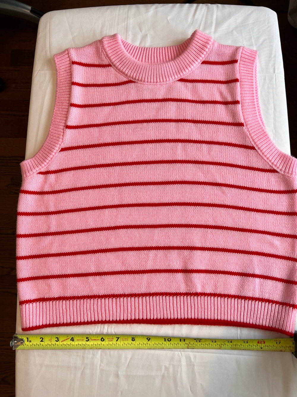 ASOS Pink and Red Striped Sleeveless Sweater - Picture 4 of 7